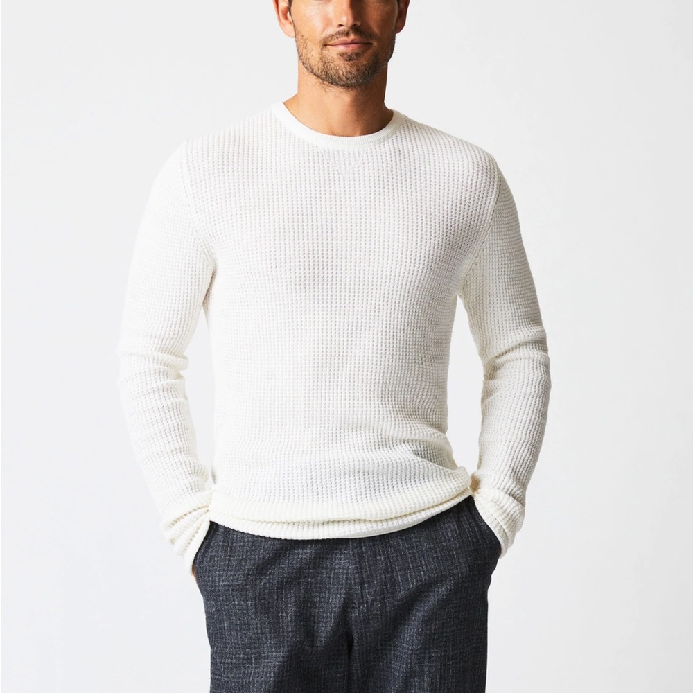 BILLY REID Mini Waffle Crew Shirt Size Large Long Sleeve